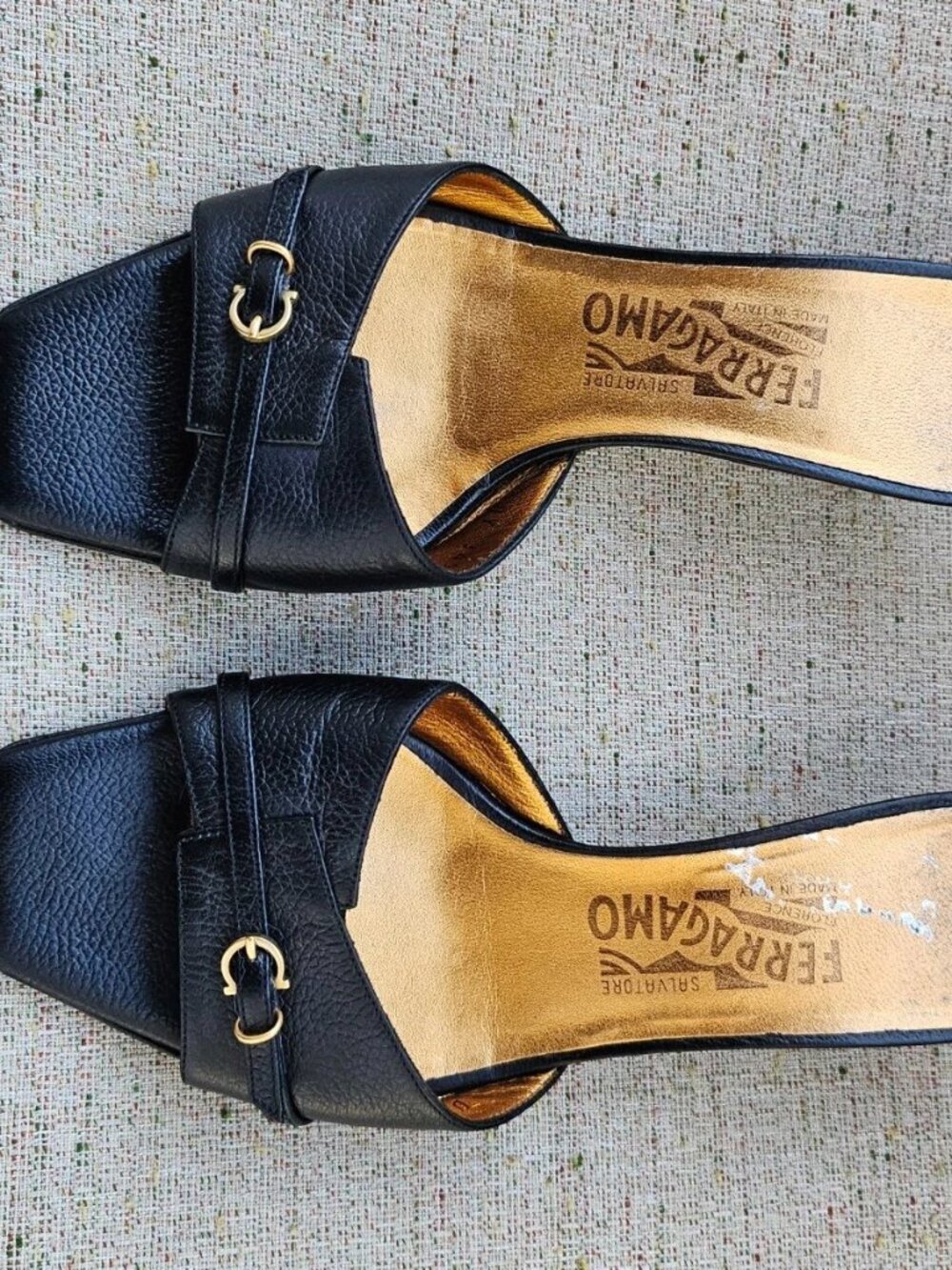 Vintage Salvatore Ferragamo Women Sandal Leather Upper Shoe Size 6.5 Made Italy - Picture 5 of 12